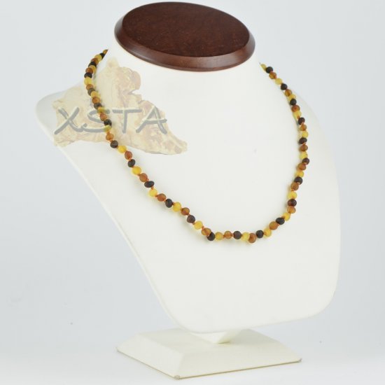 Amber necklace raw small beads baroque